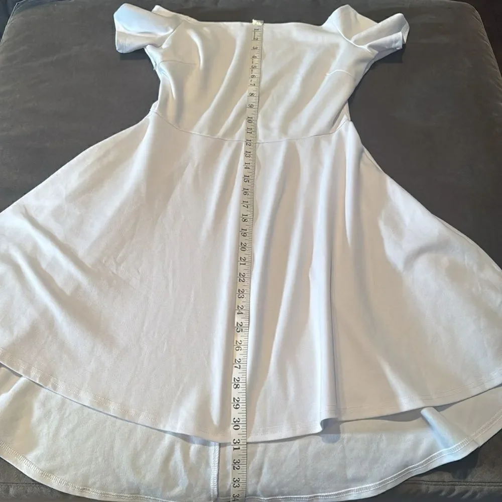 Sarin Matthew’s Women’s White Off The Shoulder High Low Dress Size M